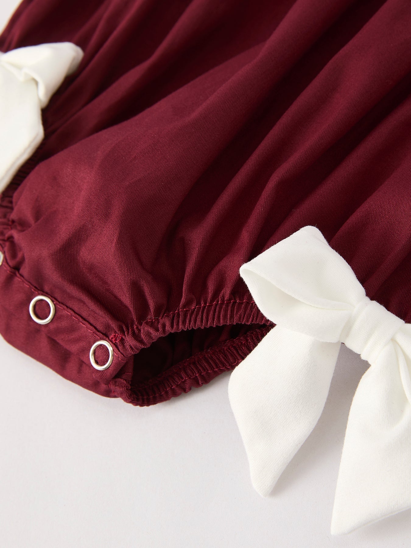 Dark Red Smocked Church Christ Bishop Christening Girls Romper