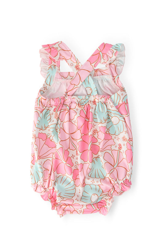 Beach Daze Ruffle Cross Back Romper