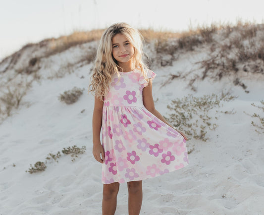 Claire Lavender Flower Dress