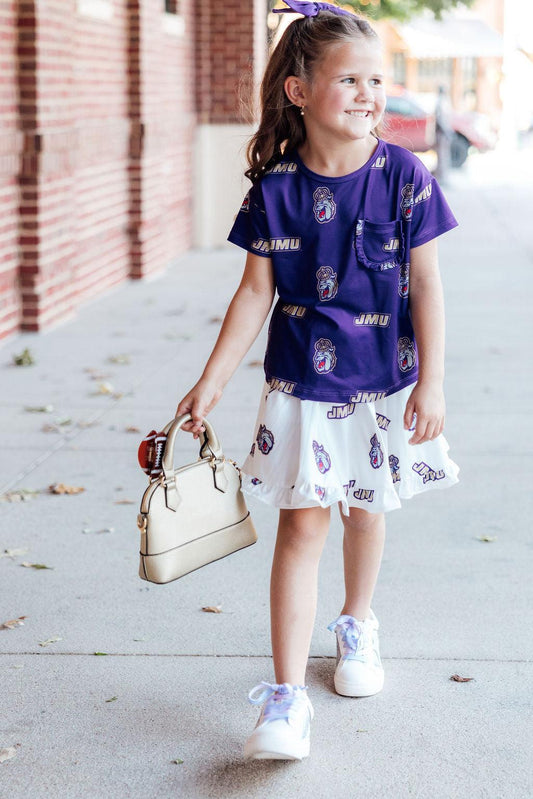 JMU White Duke Dog Twirl Skort