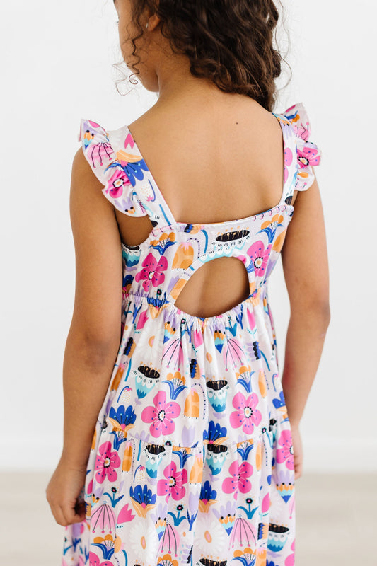 SALE Tulip Blooms Ruffle Maxi Dress