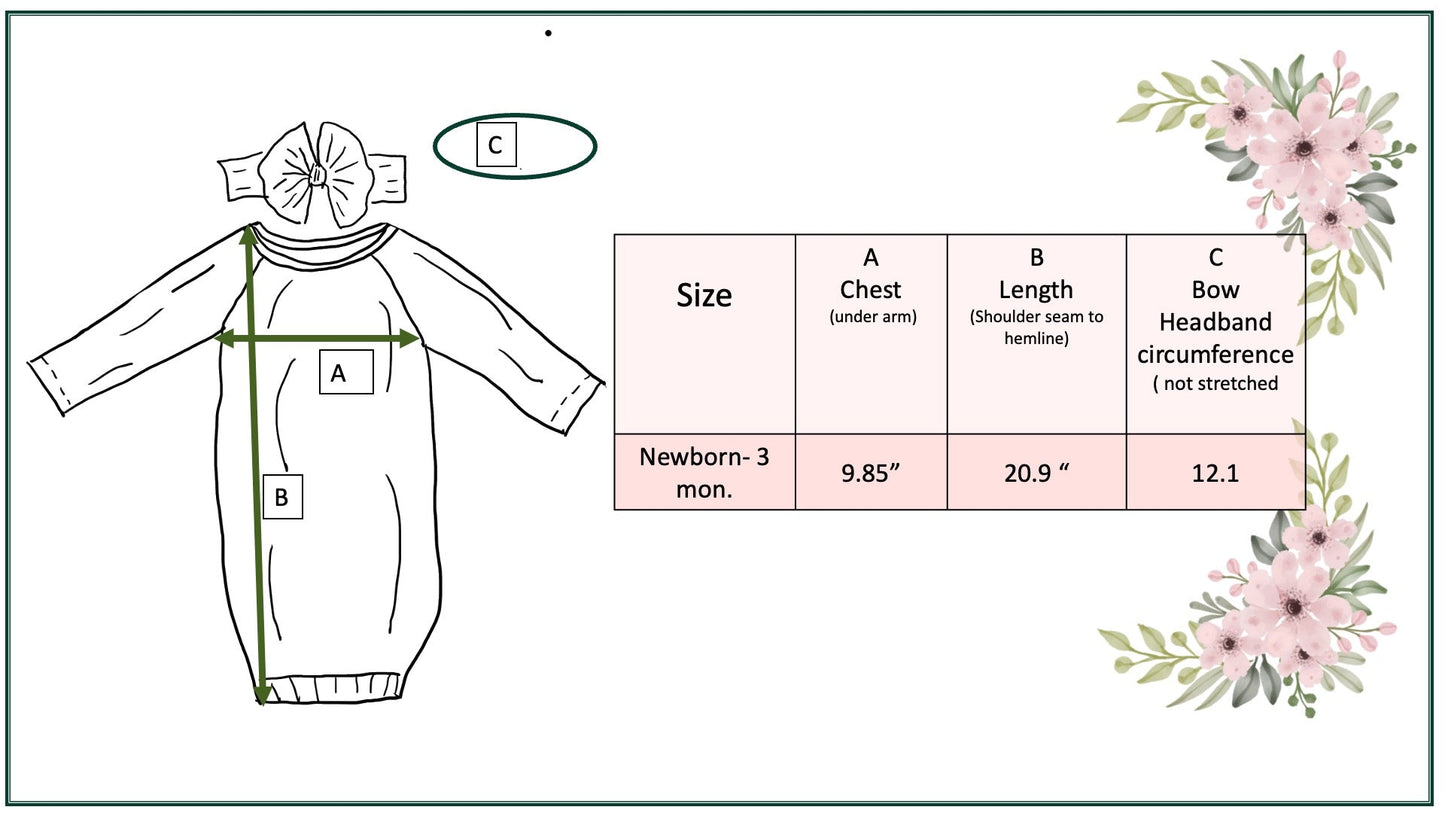 Botanical Ecru Baby Gown