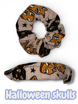 Halloween skulls hair scrunchie