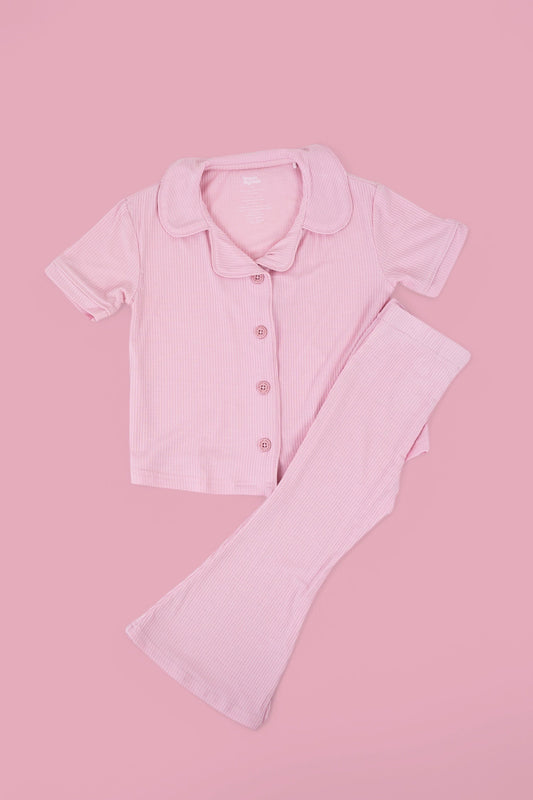 PINK ROSE DREAM GIRL'S FLARE SET