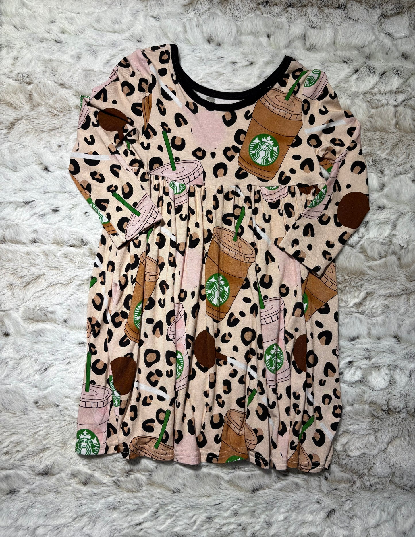 Starbucks cheetah bamboo twirl dress