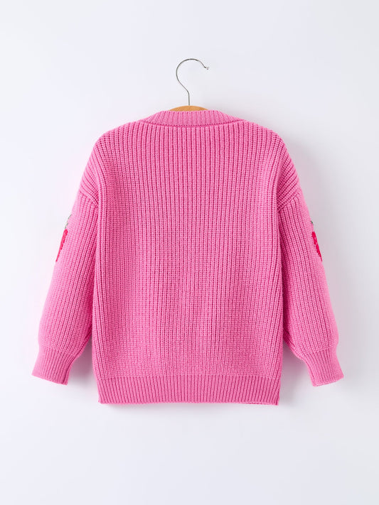 Girls Strawberry Cardigan Sweater