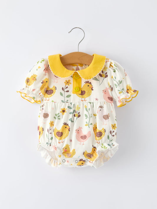 Spring Chick Scallop Short-Sleeve Girl Dress
