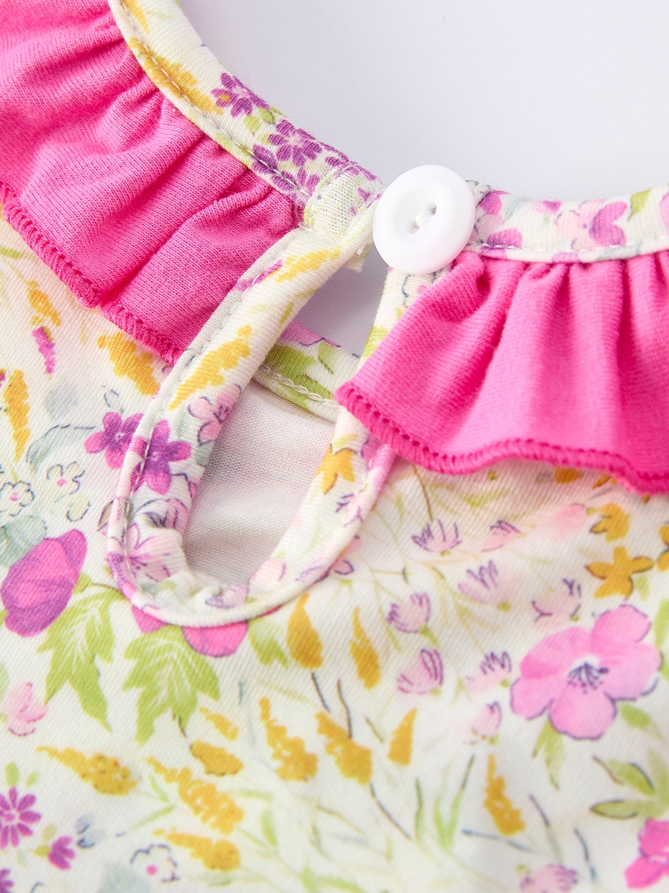 Easter Pink Bunny Embroidered Floral Long-Sleeved Girl Bloomer Set