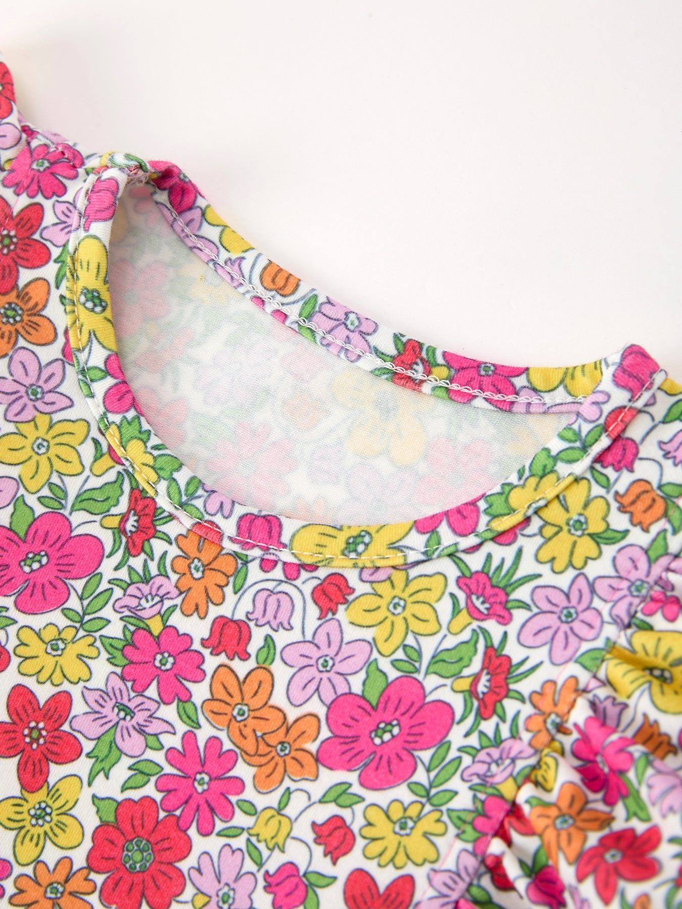 Hot Pink Bow Floral Girl Dress