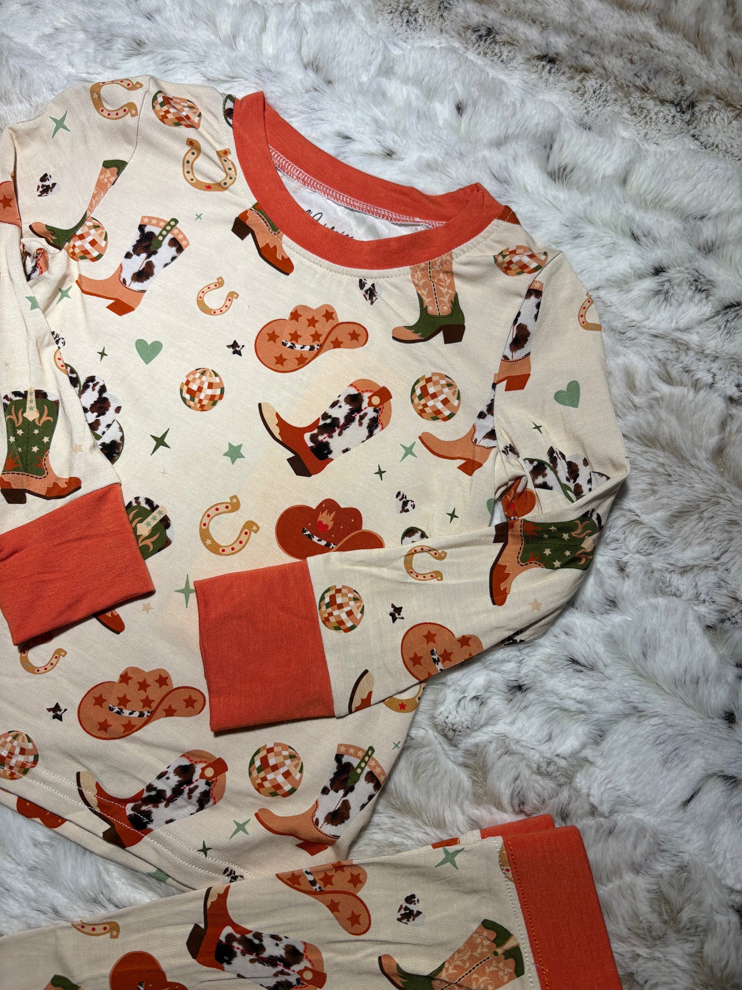 Cowboy Cowgirl bamboo 2 piece set