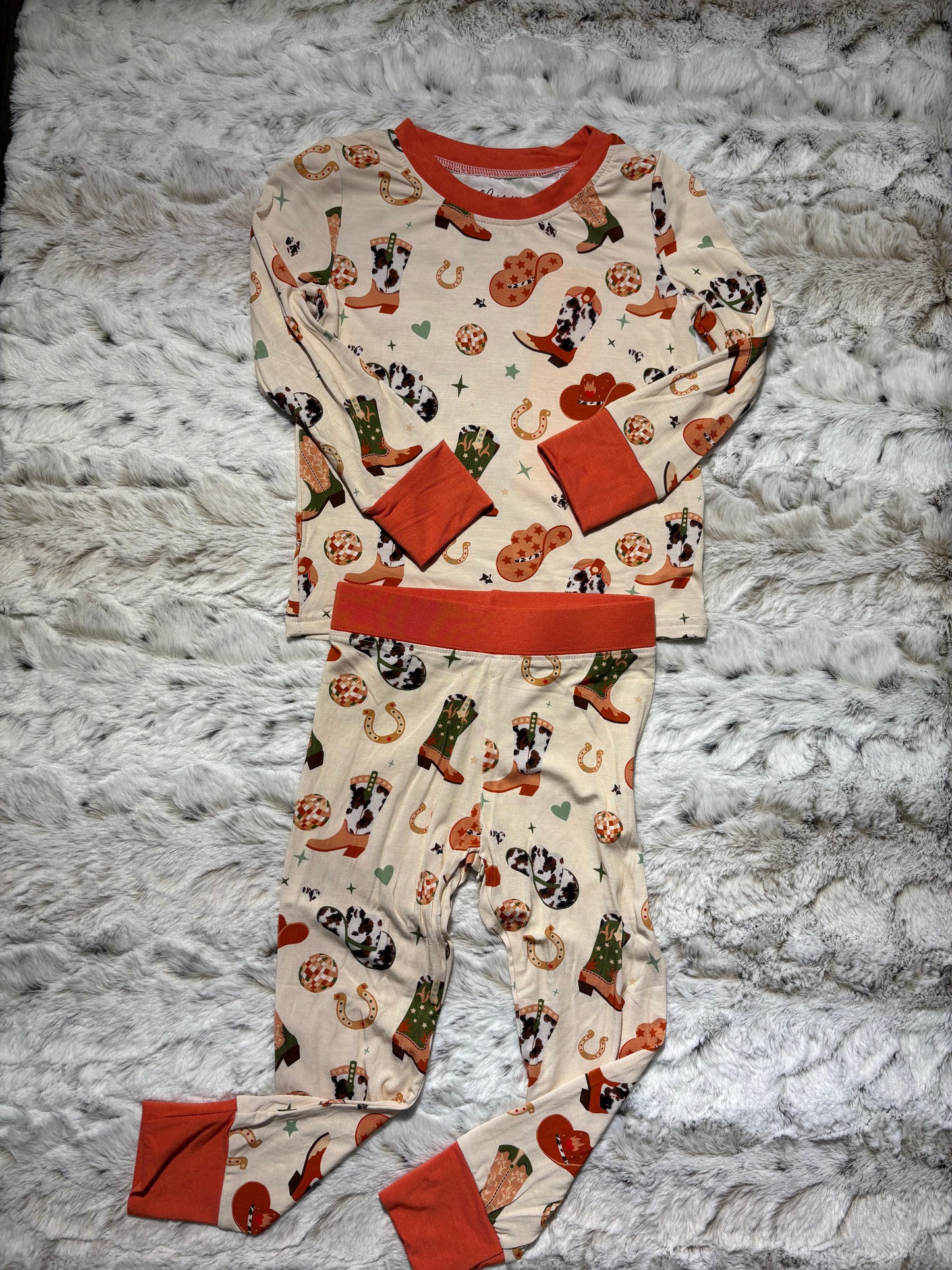 Cowboy Cowgirl bamboo 2 piece set