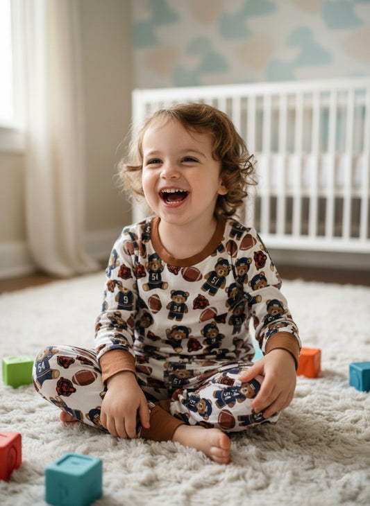 Blue and orange bear 2pc set