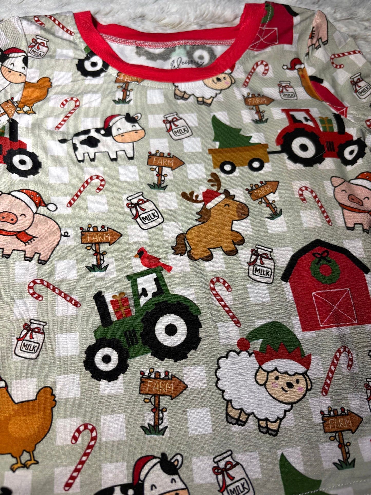 Farm animal Christmas bamboo 2 piece set