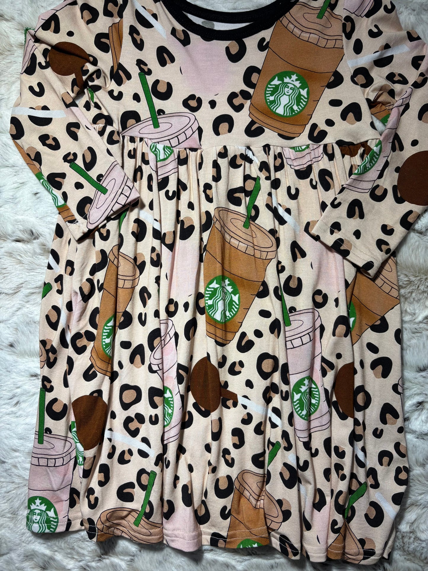 Starbucks cheetah bamboo twirl dress