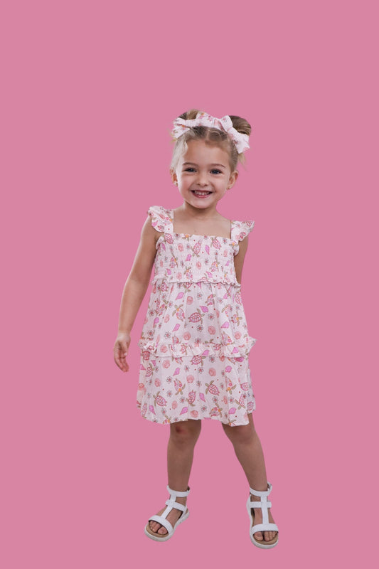 EXCLUSIVE LOVE YOUR SHELL DREAM SMOCKED BABYDOLL DRESS