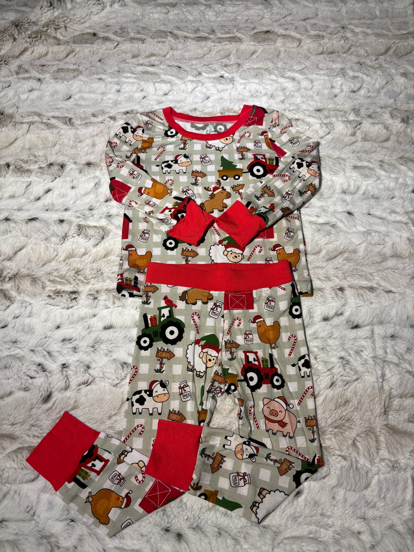 Farm animal Christmas bamboo 2 piece set