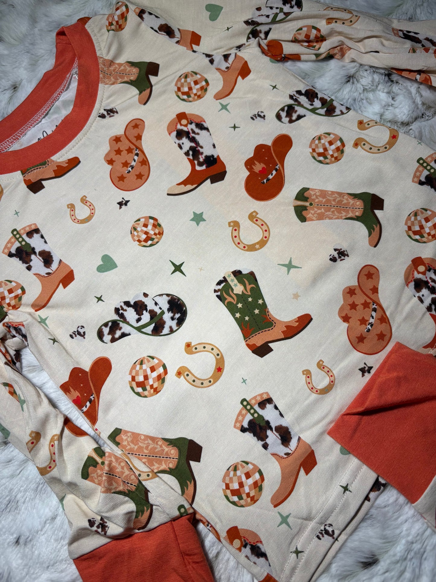 Cowboy Cowgirl bamboo 2 piece set