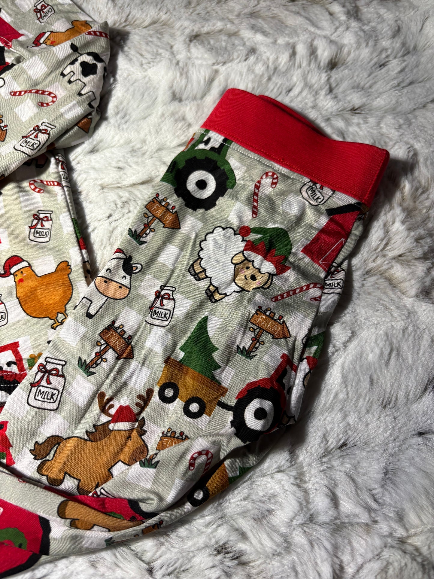 Farm animal Christmas bamboo 2 piece set