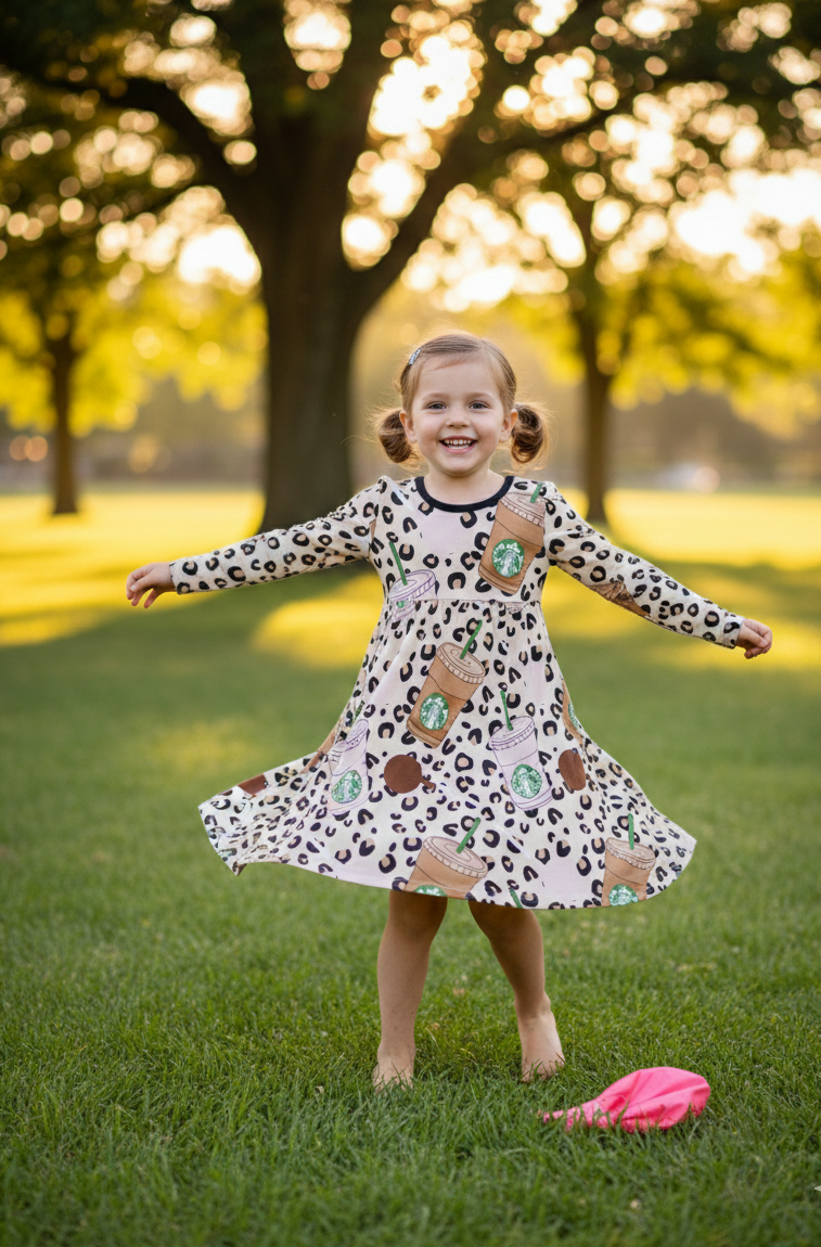 Starbucks cheetah bamboo twirl dress