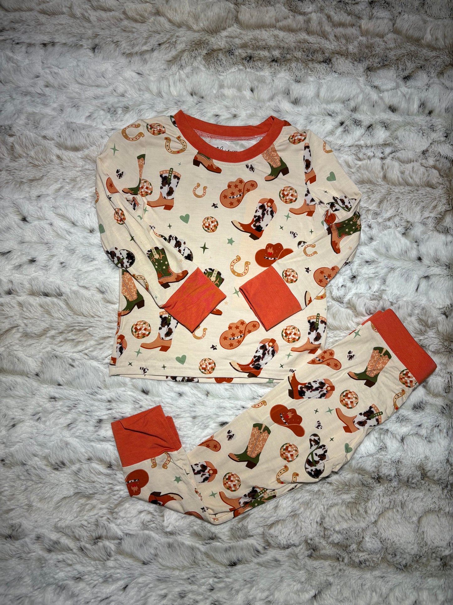 Cowboy Cowgirl bamboo 2 piece set