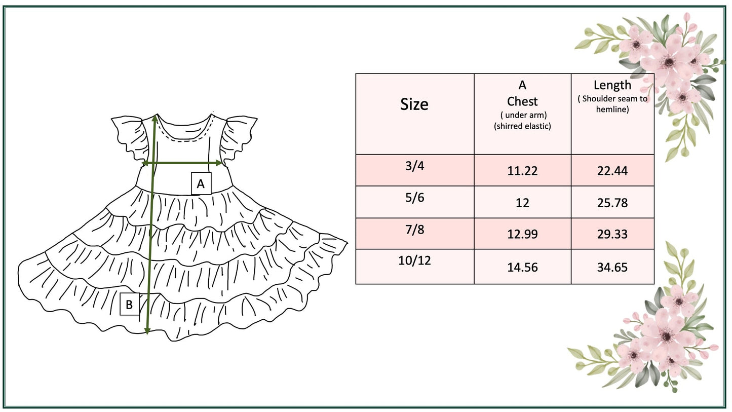 Ava Retro Floral Tiered Dress