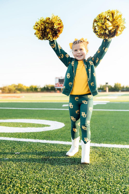 Baylor Green Bear Satin Jacket