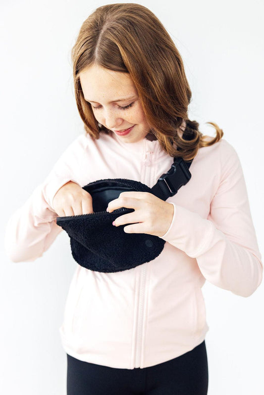 Black Fleece Belt Bag