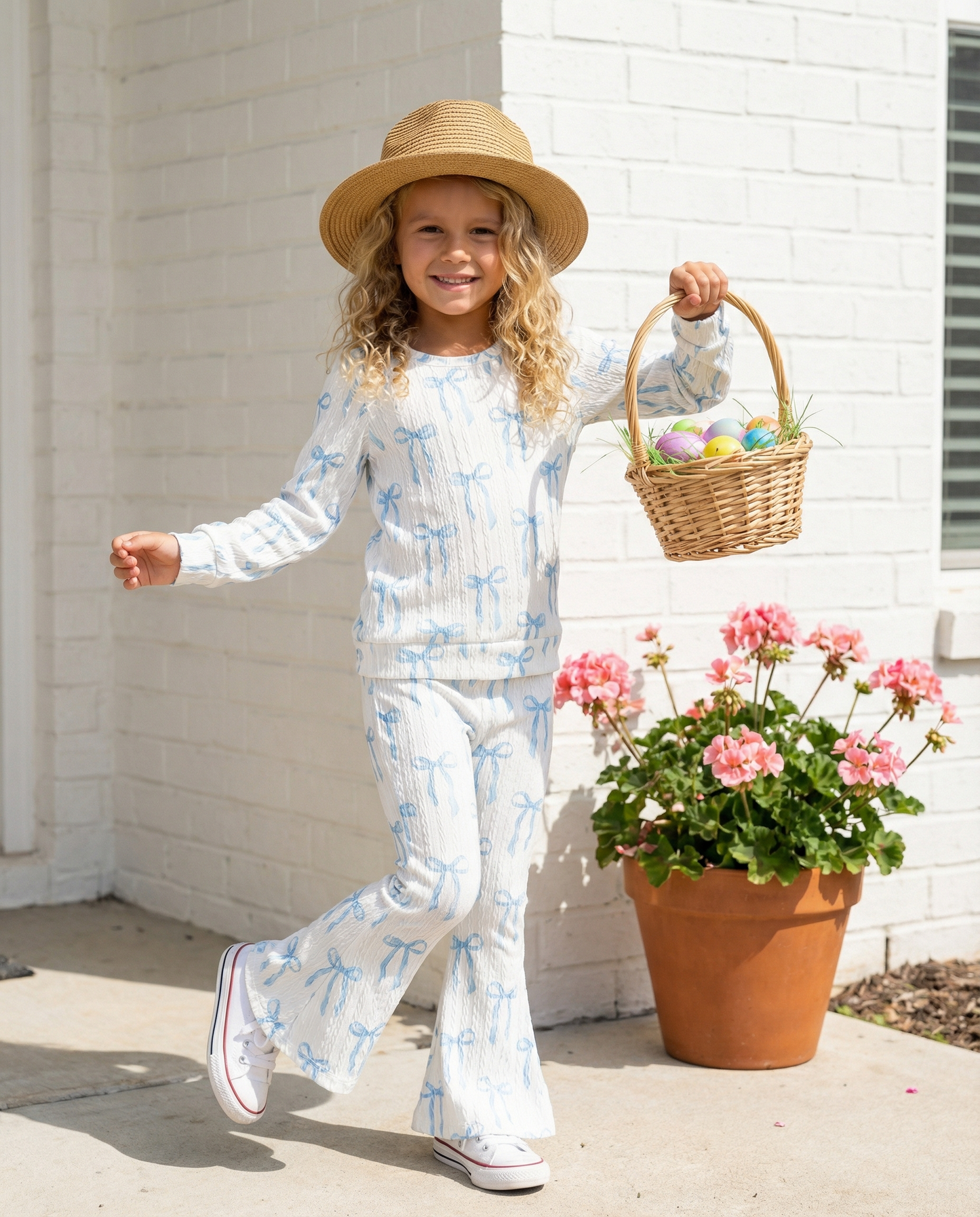 Blue Bow Coquette Pant Set