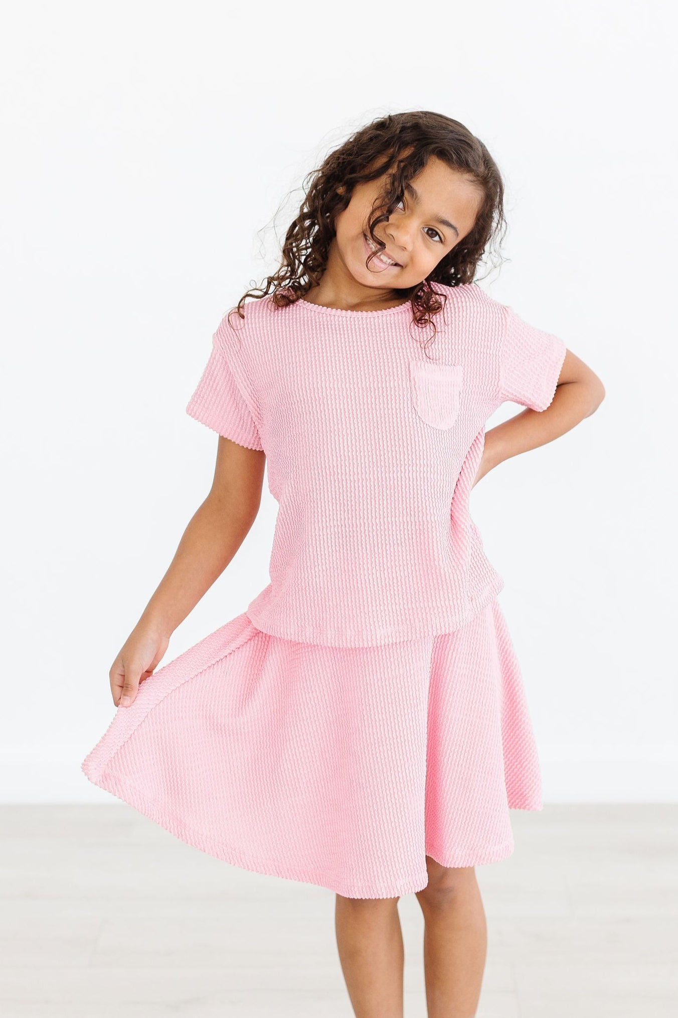 Bubblegum Pink Scrunchy Twirl Skort