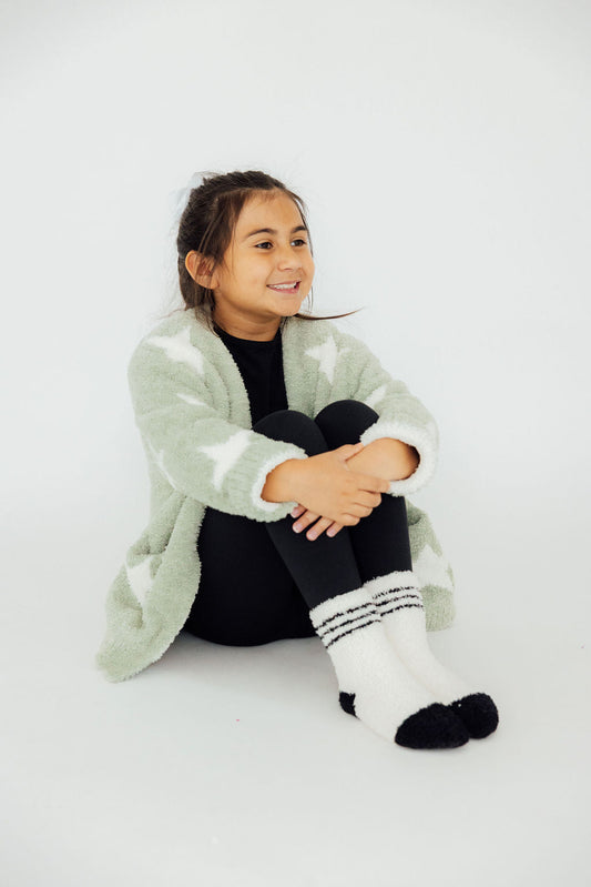 Coconut/Black Sporty Cozy Socks