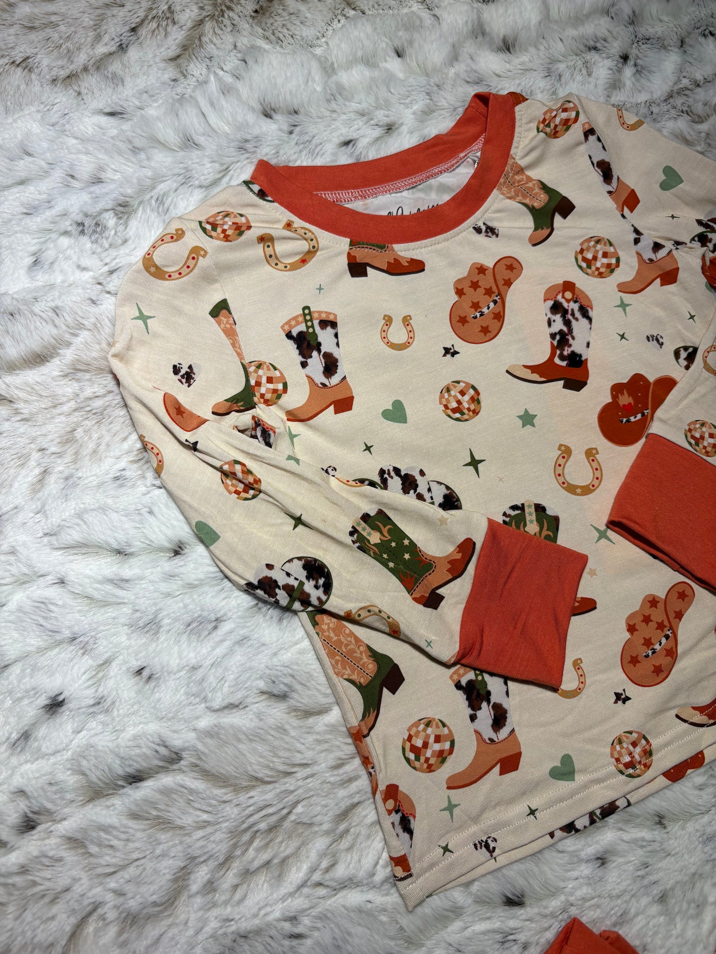 Cowboy Cowgirl bamboo 2 piece set