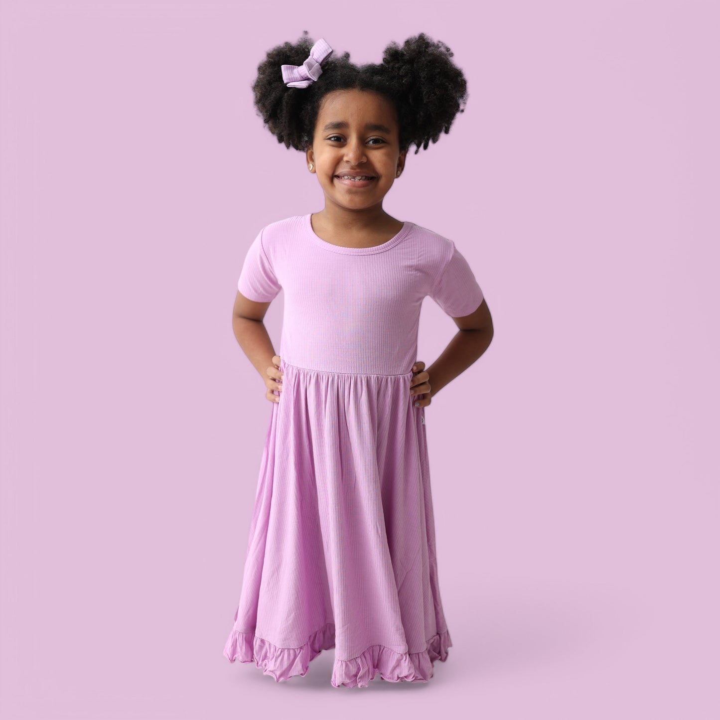 FOREVER LILAC RIB DREAM BOW HAIR CLIPS