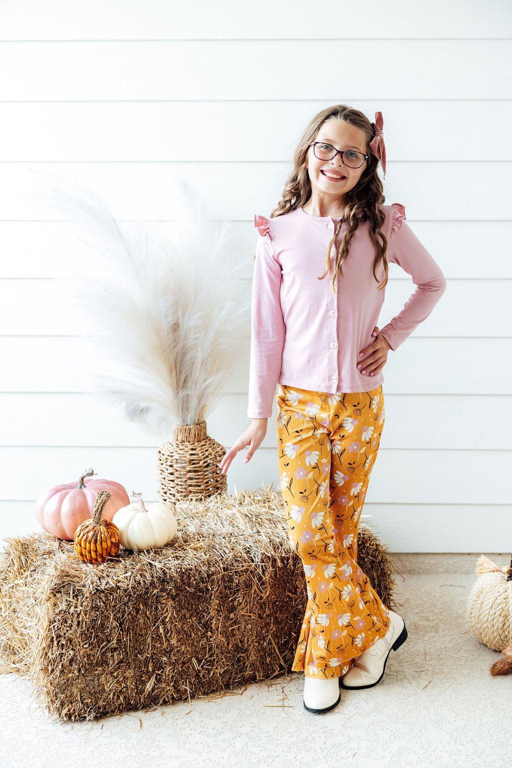 Dandelions in Fall Ribbed Velvet Bells
