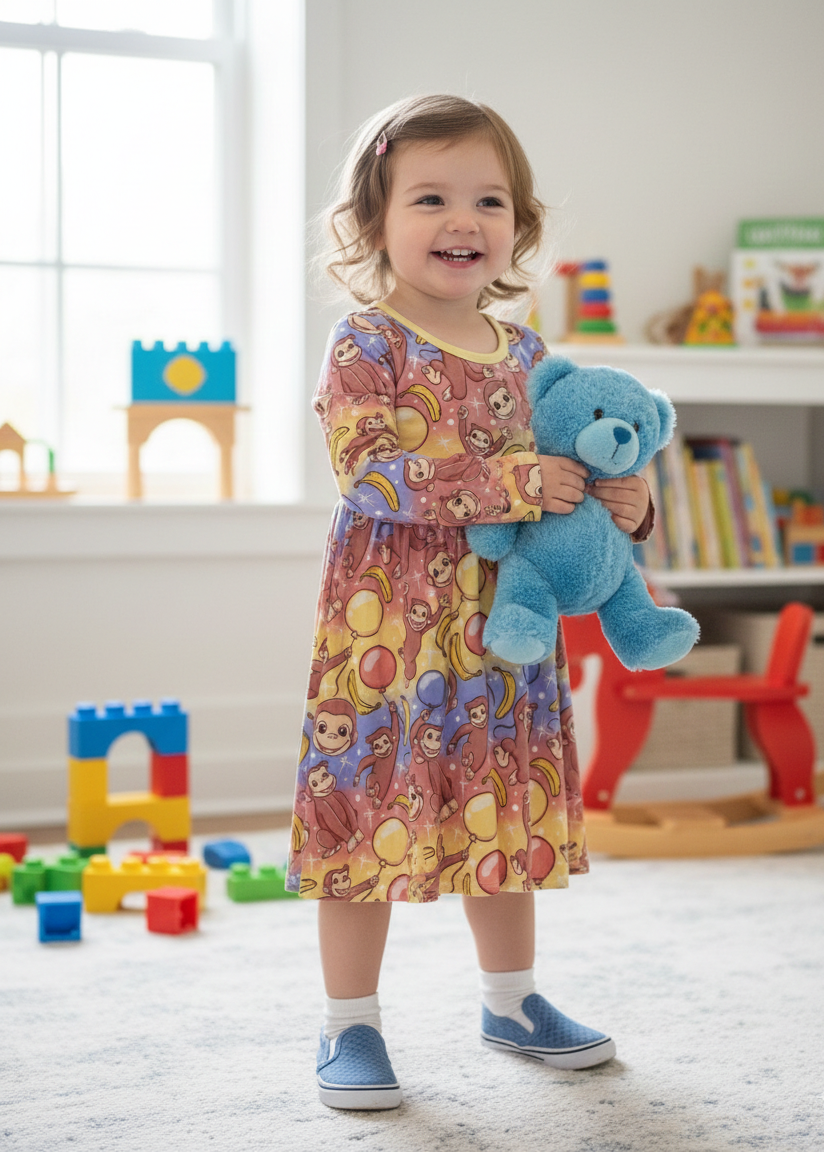 Curious George bamboo twirl dress
