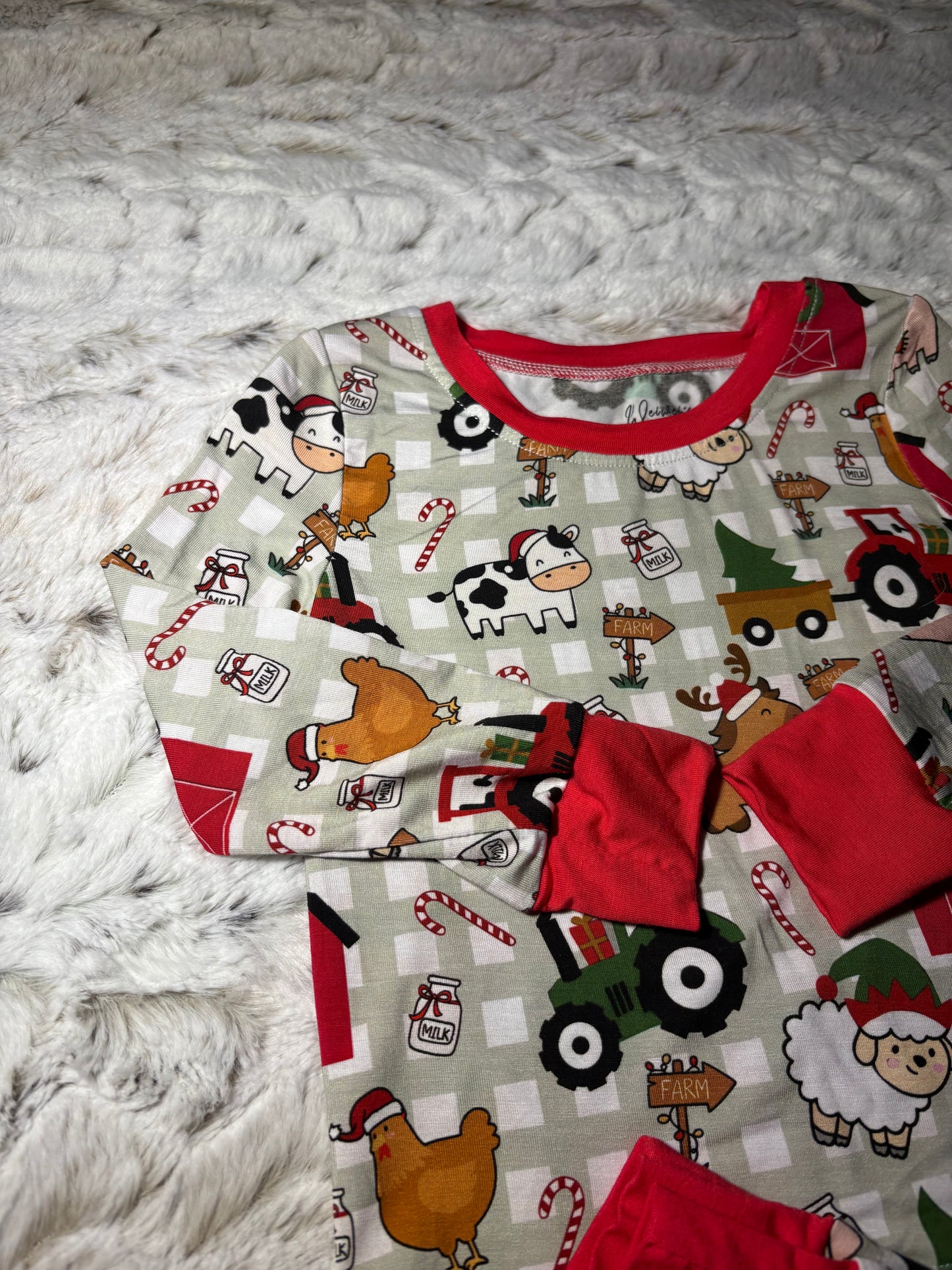 Farm animal Christmas bamboo 2 piece set