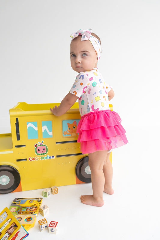 Dream Big Little Co x CoComelon ALPHABET DREAM TUTU SHORT SLEEVE BODYSUIT DRESS