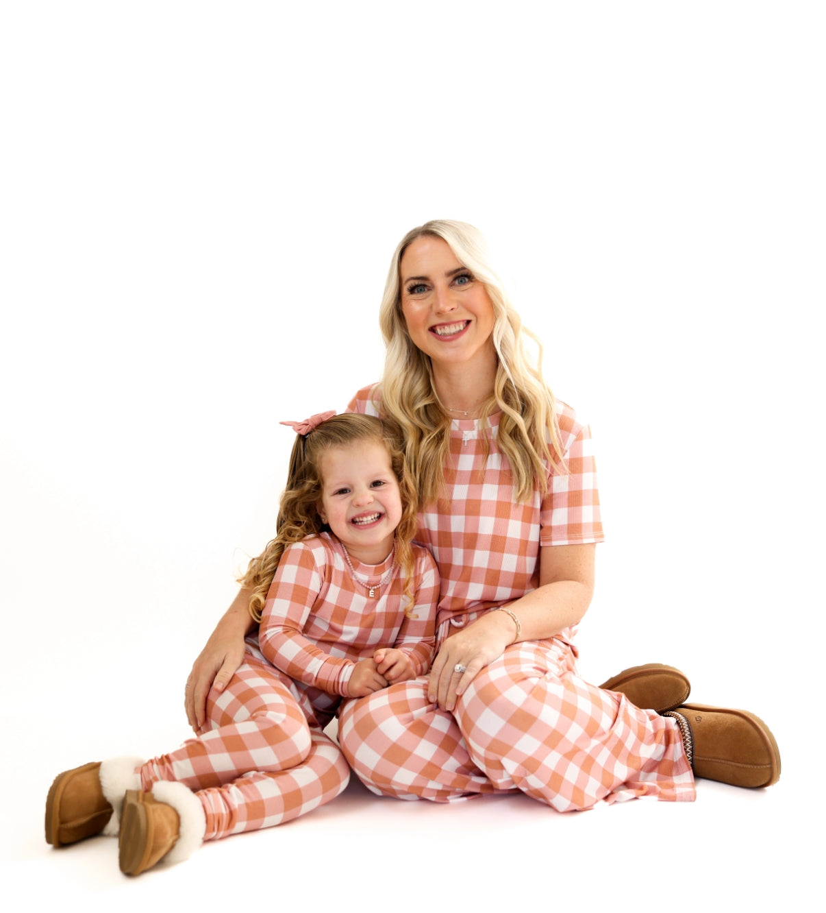CORAL GINGHAM | TWO PIECE SET