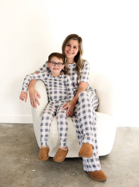 SLATE GINGHAM | ADULT SET