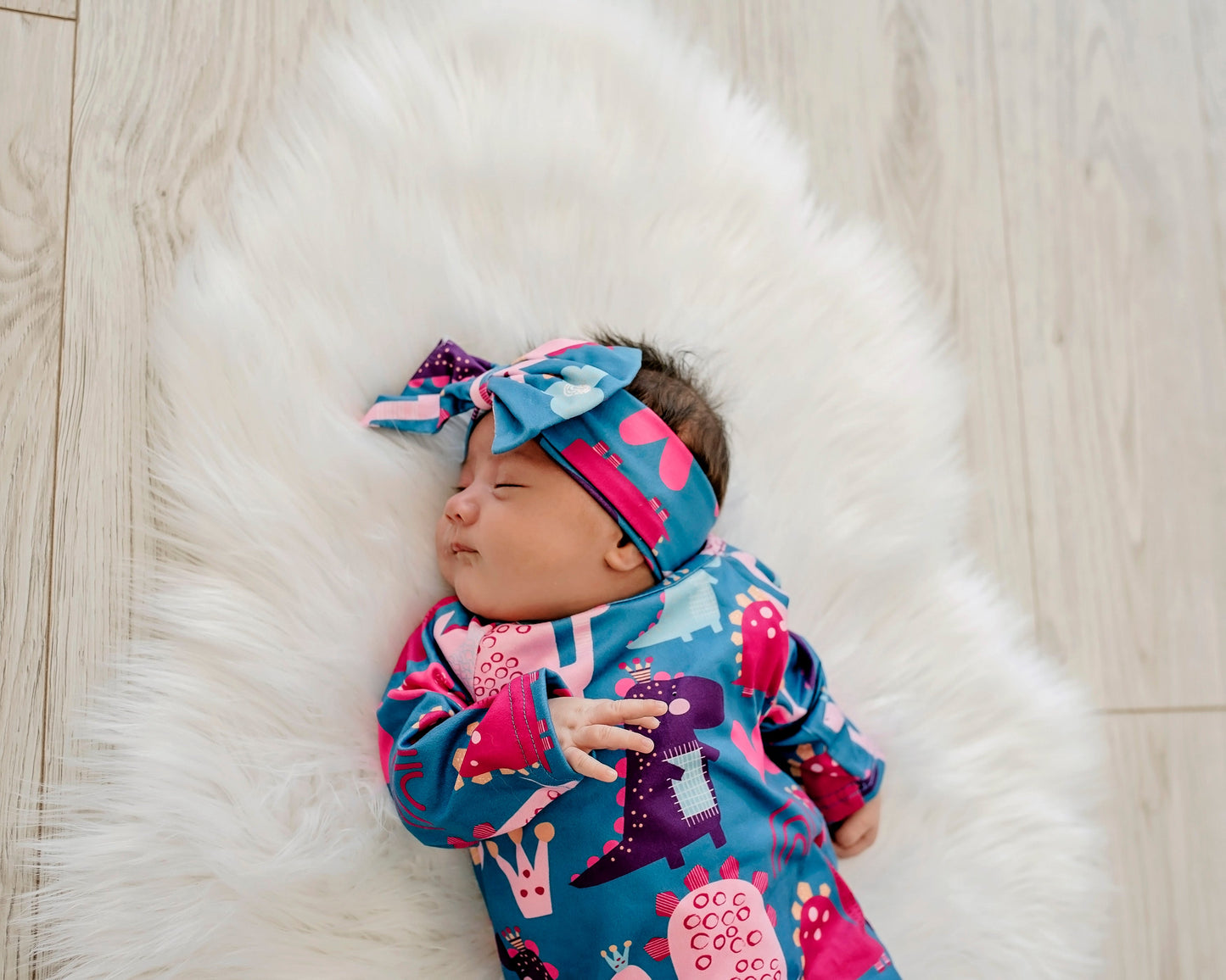 Girl Dino Baby Gown