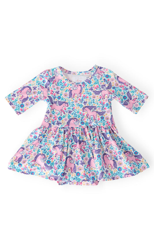 Head in the Clouds 3/4 Sleeve Twirl Bodysuit