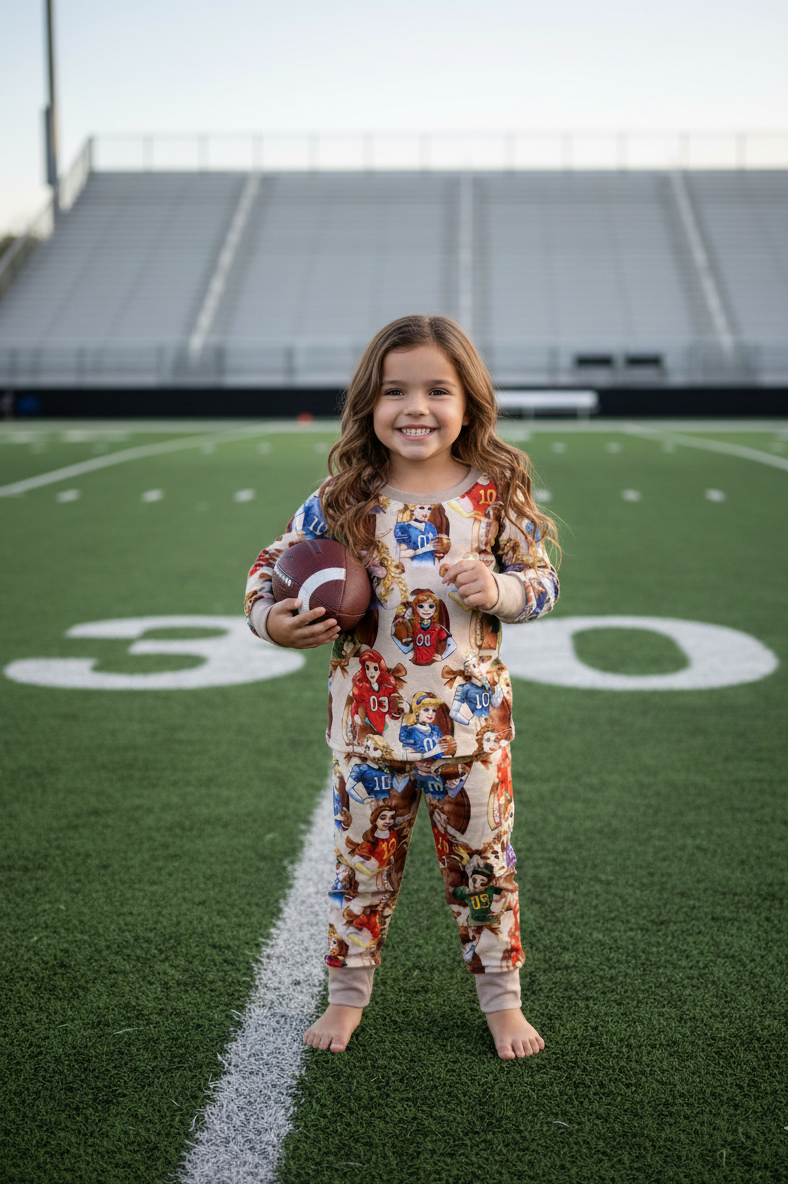 Princess football bamboo 2 piece set – Mushroom Baby Bamboo
