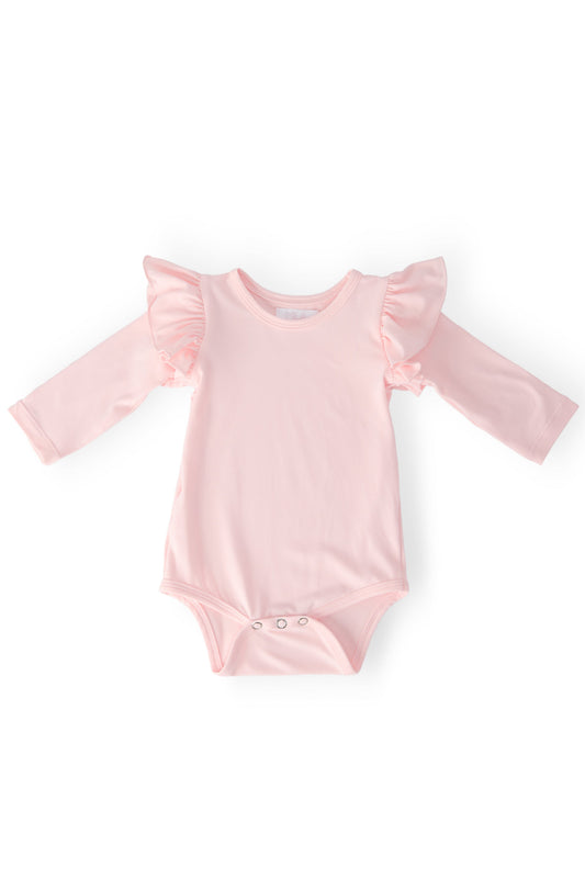 Petal Pink L/S Flutter Bodysuit