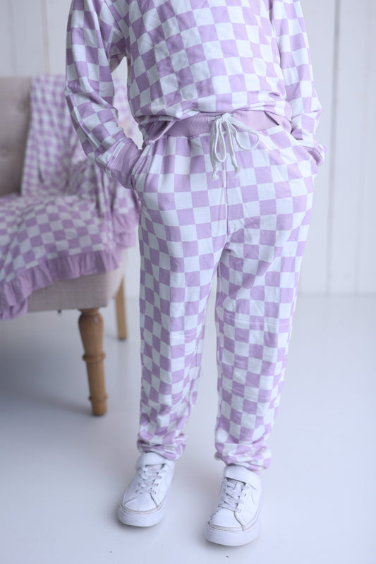 PERIWINKLE CHECKERS DREAM JOGGER