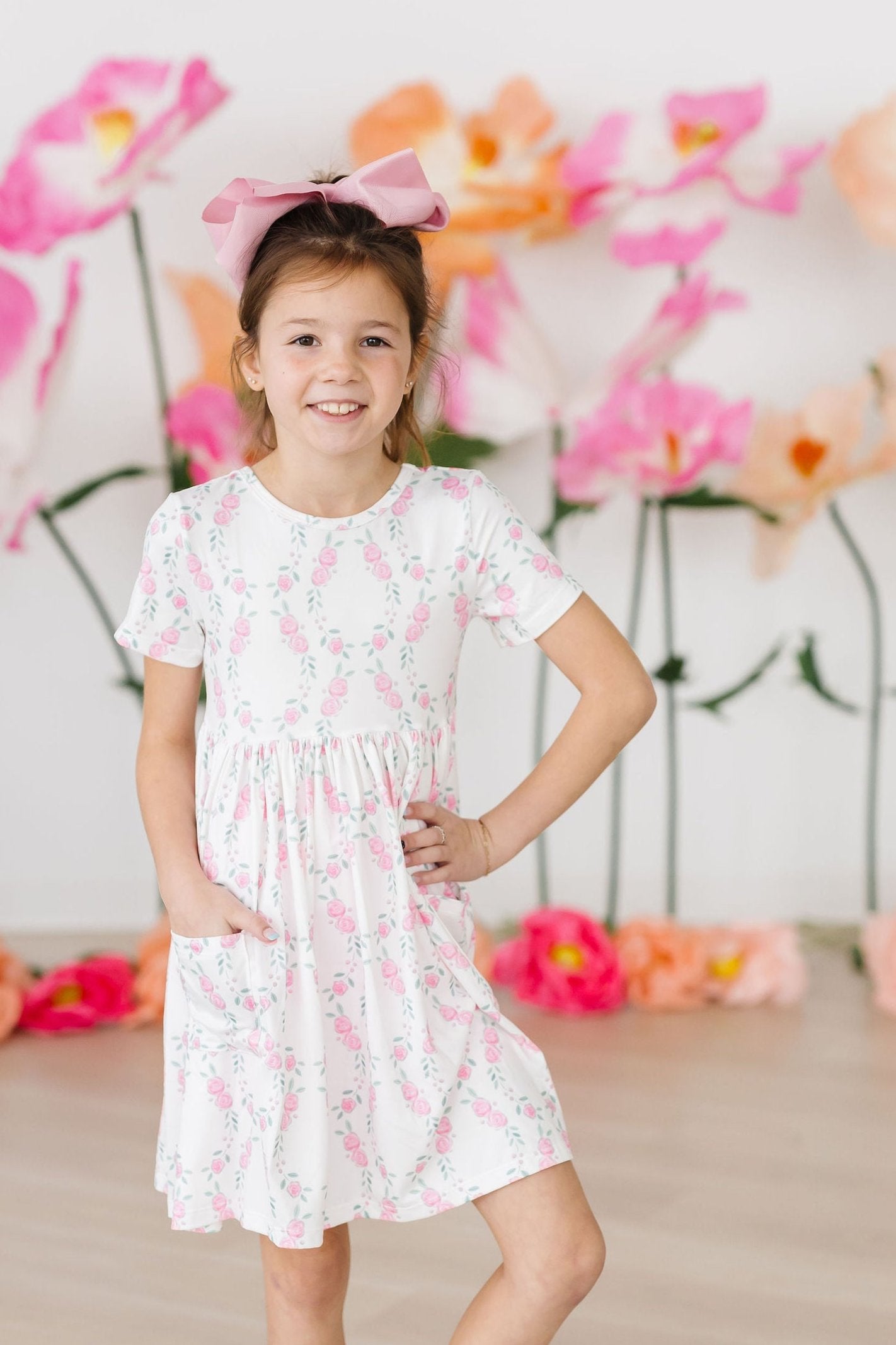 SALE Rosie Posie S/S Pocket Twirl Dress