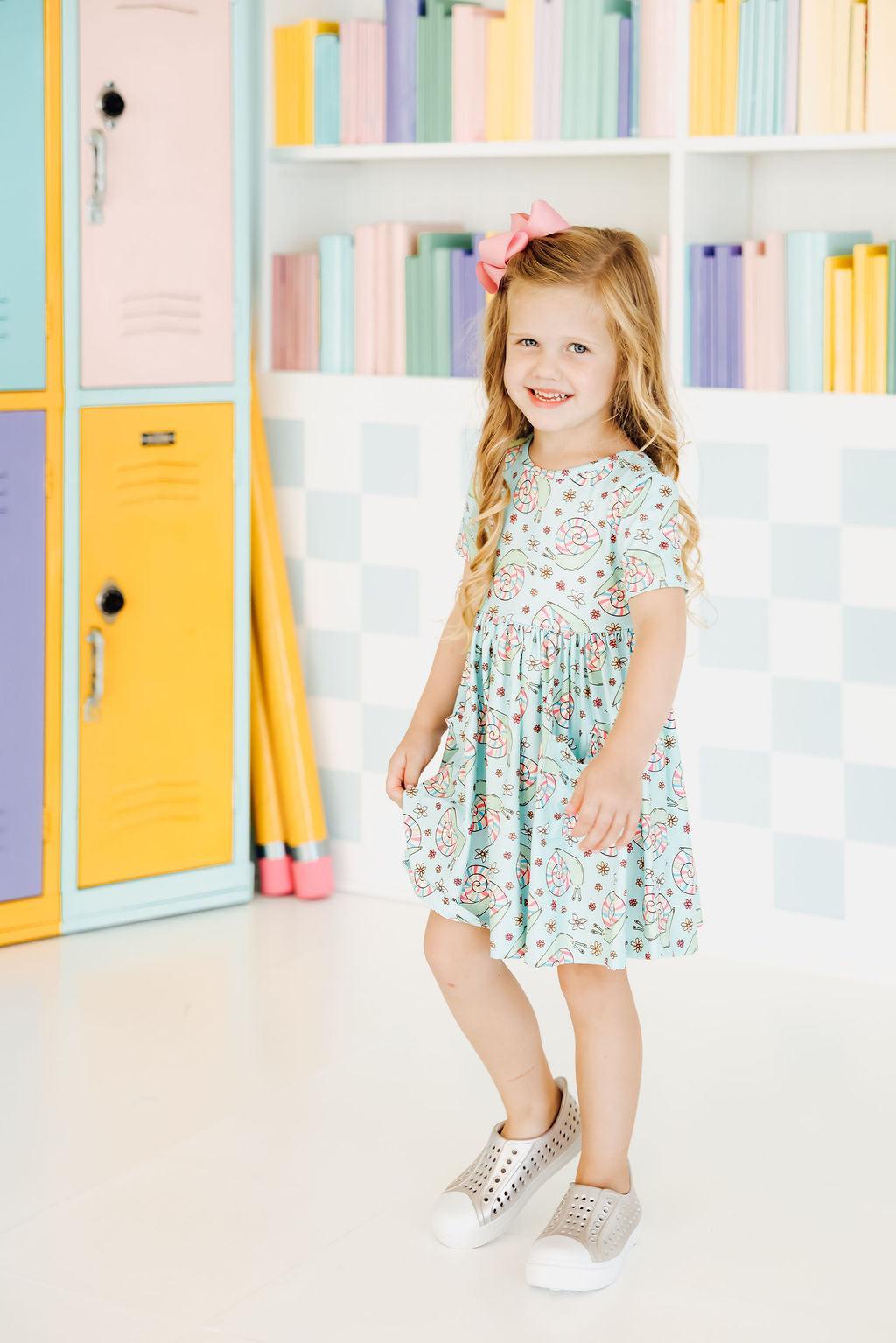 SALE Spring Snails S/S Pocket Twirl Dress
