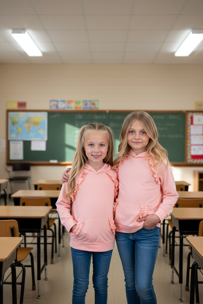 Blush Ruffled Hoodie Top