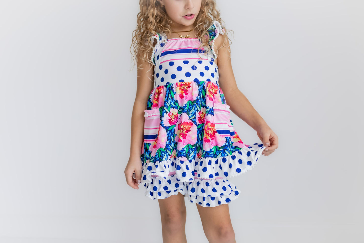 Navy Polka Dot Set
