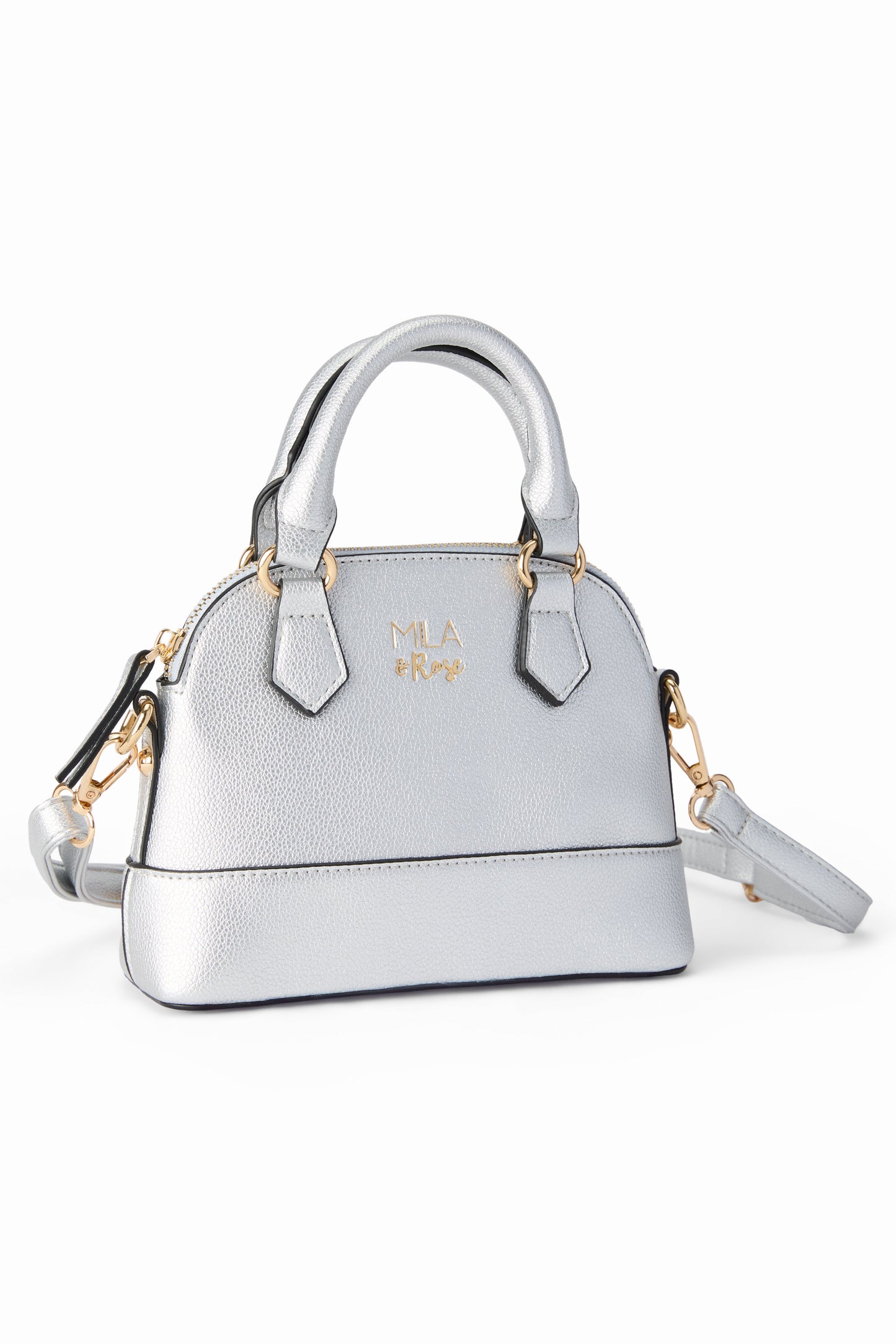 Silver Metallic Girl's Crossbody Purse