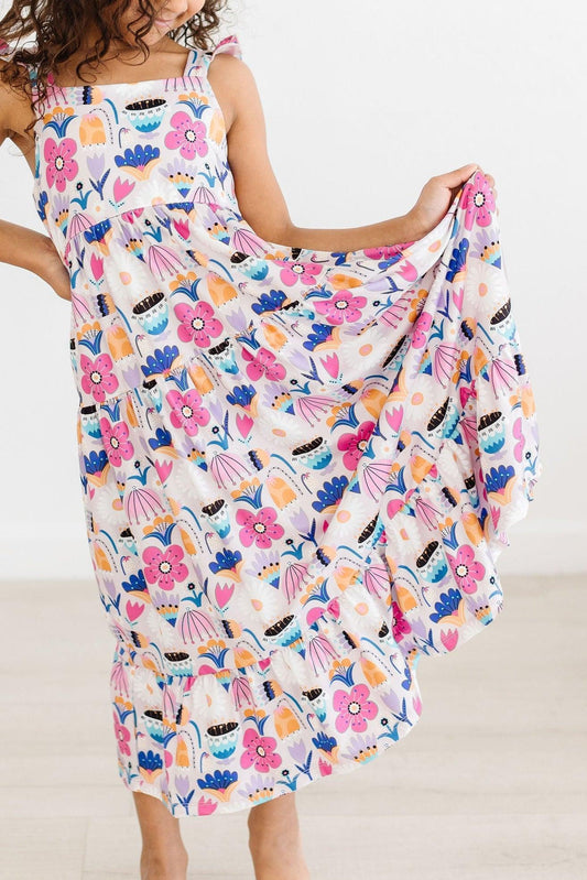 SALE Tulip Blooms Ruffle Maxi Dress