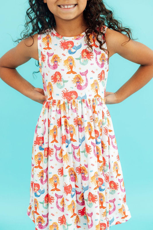 Watercolor Mermaids Tank Twirl Dress